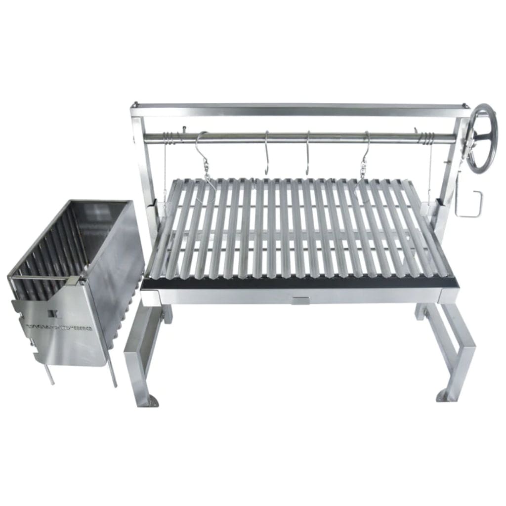Tagwood BBQ Argentine Santa Maria 40" Insert Style Stainless Steel Wood Fire and Charcoal Gaucho Grill With Firebricks BBQ09SS