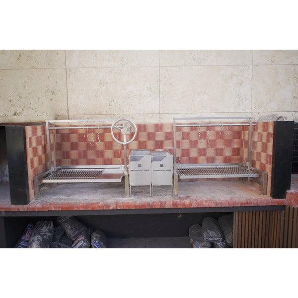 Tagwood BBQ Argentine Santa Maria 40" Insert Style Stainless Steel Wood Fire and Charcoal Gaucho Grill With Firebricks BBQ09SS