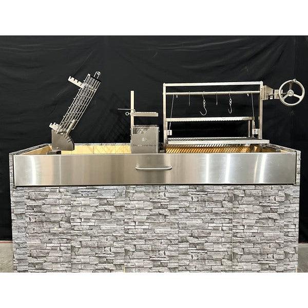 Tagwood BBQ Argentine Santa Maria 40" Insert Style Stainless Steel Wood Fire and Charcoal Gaucho Grill With Firebricks BBQ09SS