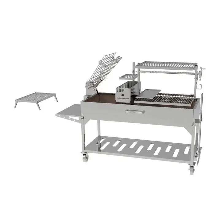 Tagwood BBQ Argentine Santa Maria 91" XL Stainless Steel Wood Fire and Charcoal Grill BBQ26SS