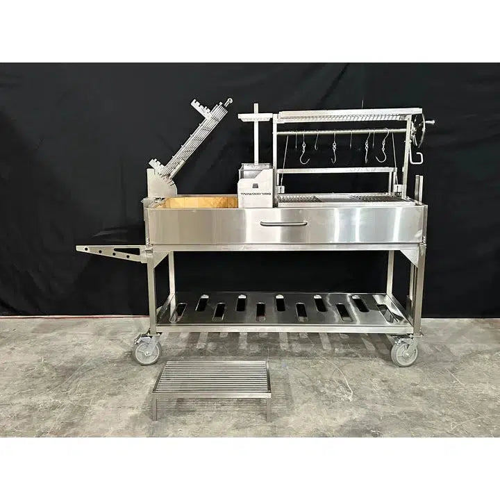 Tagwood BBQ Argentine Santa Maria 91" XL Stainless Steel Wood Fire and Charcoal Grill BBQ26SS