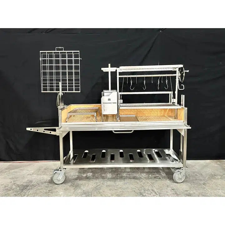 Tagwood BBQ Argentine Santa Maria 91" XL Stainless Steel Wood Fire and Charcoal Grill BBQ26SS