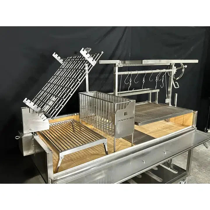 Tagwood BBQ Argentine Santa Maria 91" XL Stainless Steel Wood Fire and Charcoal Grill BBQ26SS