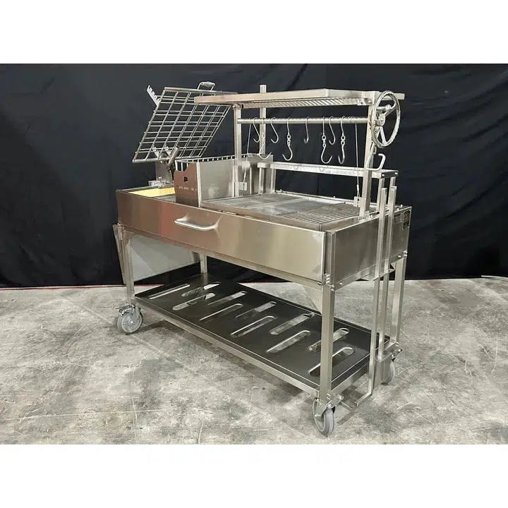 Tagwood BBQ Argentine Santa Maria 91" XL Stainless Steel Wood Fire and Charcoal Grill BBQ26SS