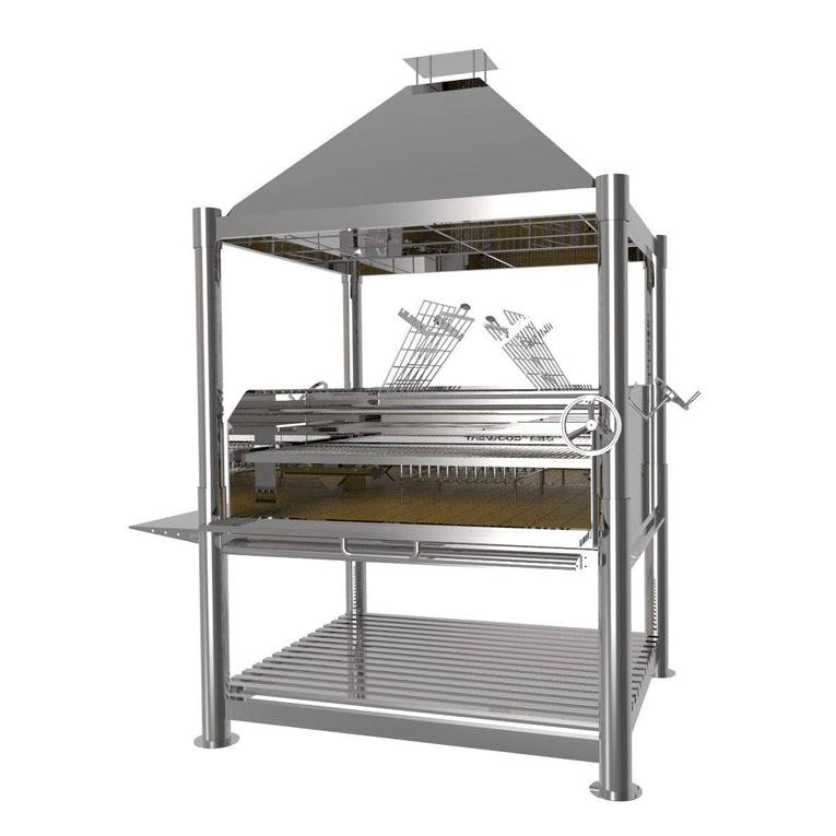 Tagwood BBQ XL Argentine Santa Maria Wood Fire & Charcoal Charcoal Stainless Steel Gaucho Grill BBQ22SS