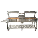 Tagwood BBQ Double Argentine Santa Maria 116" Stainless Steel Wood Fire and Charcoal Grill BBQ24SS