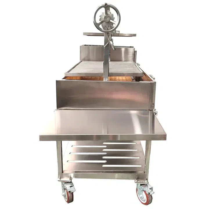 Tagwood BBQ Double Argentine Santa Maria 116" Stainless Steel Wood Fire and Charcoal Grill BBQ24SS