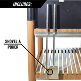 Tagwood BBQ The Beast Argentine Santa Maria Style 36" x 17" Stainless Steel Wood Fire and Charcoal Gaucho Grill BBQ02SI