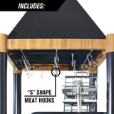 Tagwood BBQ The Beast Argentine Santa Maria Style 36" x 17" Stainless Steel Wood Fire and Charcoal Gaucho Grill BBQ02SI