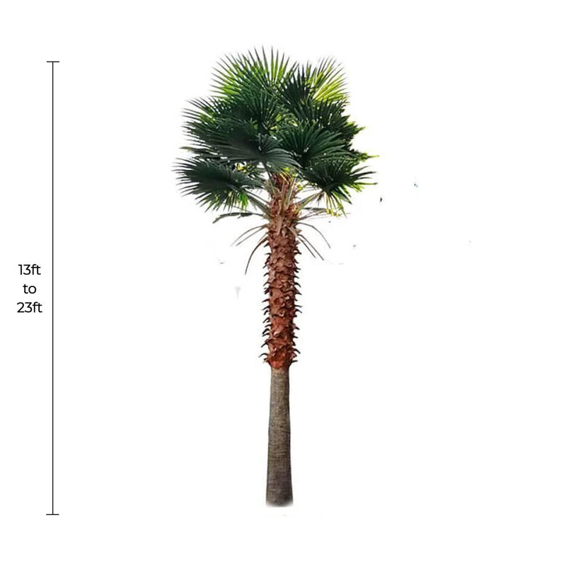 Designer Plants USA Tall Artificial Mexican Fan Palm Tree (13ft - 23ft) UV Resistant
