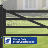 Chery Industrial 20 ft Farm Metal Driveway Gate with Diagonal Tubes, Dual Swing