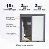 Portable Toilet with Fan‑Shaped Door Shower