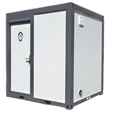 Portable Toilet with Fan‑Shaped Door Shower