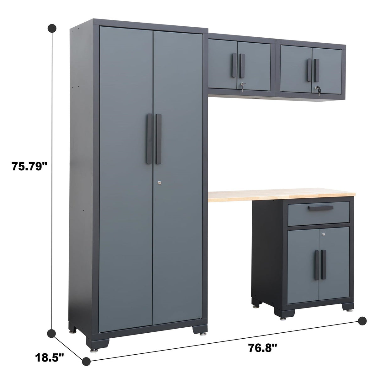 Chery Industrial 5-Piece Garage Storage Cabinet Set