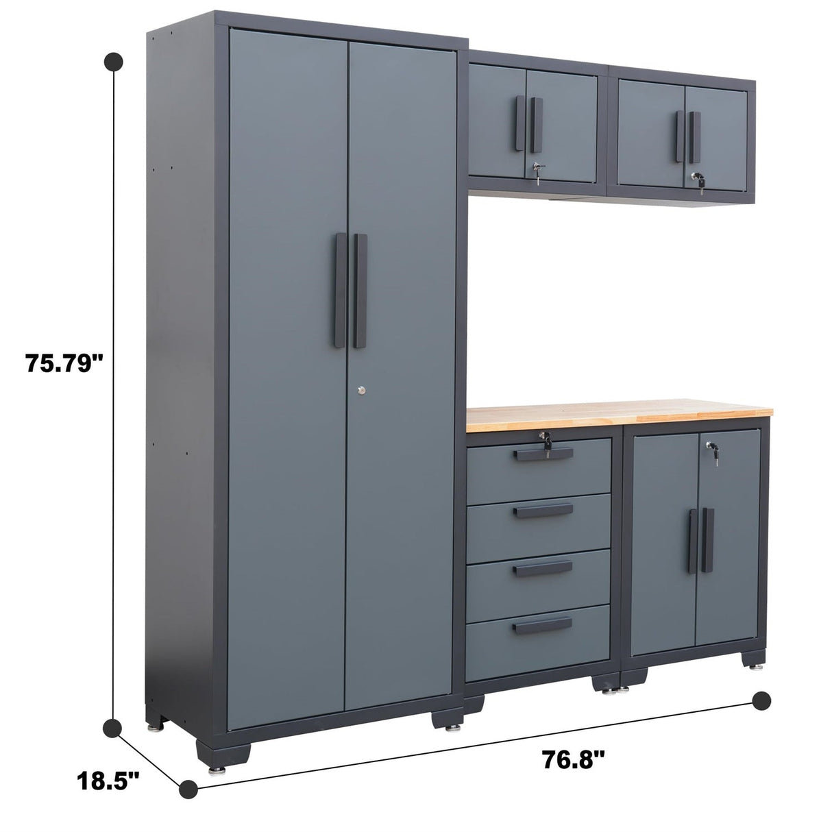 Chery Industrial 6-Piece Garage Storage Cabinet Set