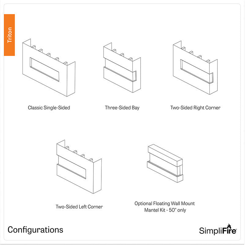 SimpliFire Triton 78-Inch Multi-View Smart Electric Fireplace