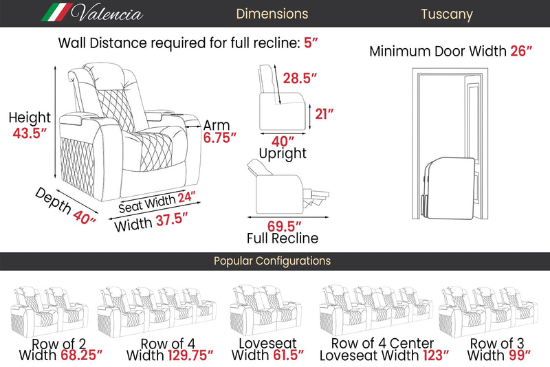 Valencia Tuscany Luxury Edition Home Theater Seating