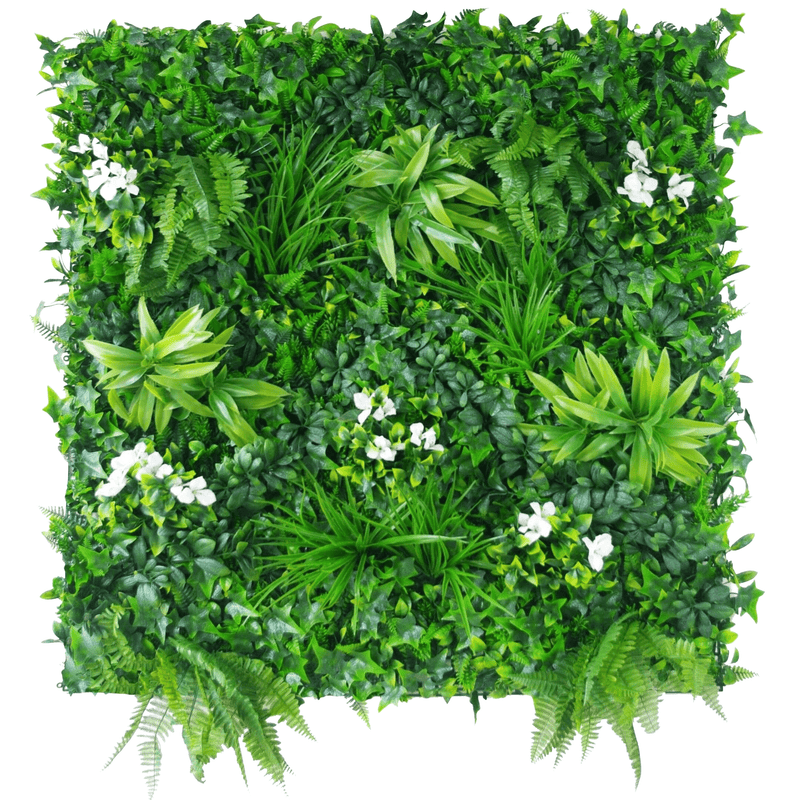 Designer Plants USA Luxury Snowy White Artificial Vertical Garden 40 x 40 Commercial Grade