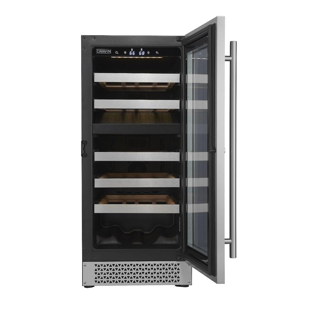Cavavin Vinoa 15 in. 24 Bottle Wine Cooler in Stainless Steel V-024WDZ