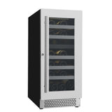 Cavavin Vinoa 15 in. 24 Bottle Wine Cooler in Stainless Steel V-024WDZ