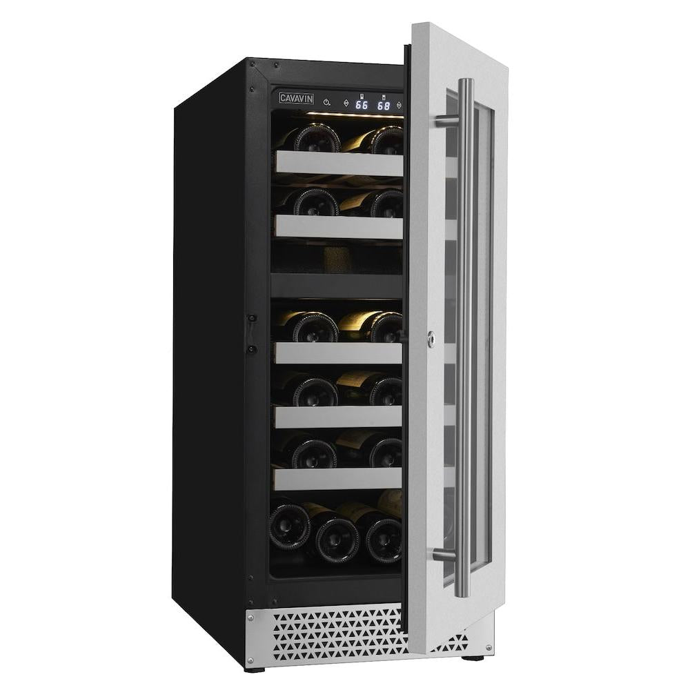 Cavavin Vinoa 15 in. 24 Bottle Wine Cooler in Stainless Steel V-024WDZ