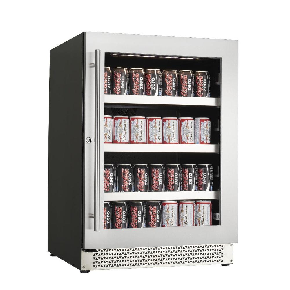 Cavavin Vinoa 24 in. 126 Can/6 Bottle Beverage Center in Stainless Steel V-050BVC