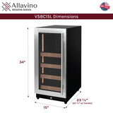 Allavino 15" Wide Reserva Series Stainless Steel Left Hinge Beverage Center