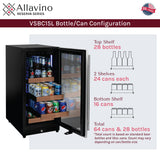 Allavino 15” Reserva Series Stainless Steel Right Hinge Beverage Center