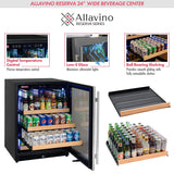 Allavino Reserva Series 46.8” Stainless Steel Side‑by‑Side Beverage Center BF 2X‑VSBC24L‑SS