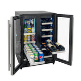 Allavino Reserva Series 24″ Wide Two-Door Stainless Steel Wine Refrigerator & Beverage Center Dual-Zone Wine Cooler VSBCW34FD-2S