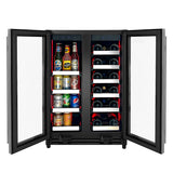 Allavino Reserva Series 24″ Wide Two-Door Stainless Steel Wine Refrigerator & Beverage Center Dual-Zone Wine Cooler VSBCW34FD-2S