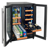 Allavino Reserva Series 24″ Wide Two-Door Stainless Steel Wine Refrigerator & Beverage Center with Wood Front Shelves VSBCW34FD-2SW