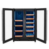 Allavino Reserva Series 24″ Wide Two-Door Stainless Steel Wine Refrigerator & Beverage Center with Wood Front Shelves VSBCW34FD-2SW