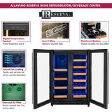 Allavino Reserva Series 24″ Wide Two-Door Stainless Steel Wine Refrigerator & Beverage Center with Wood Front Shelves VSBCW34FD-2SW
