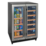 Allavino Reserva Series 24″ Wide Two-Door Stainless Steel Wine Refrigerator & Beverage Center with Wood Front Shelves VSBCW34FD-2SW