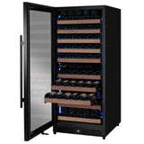 Allavino Reserva Series 119-Bottle 55″ Semi-Tall Dual Zone Left Hinge Black Metal Wine Refrigerator