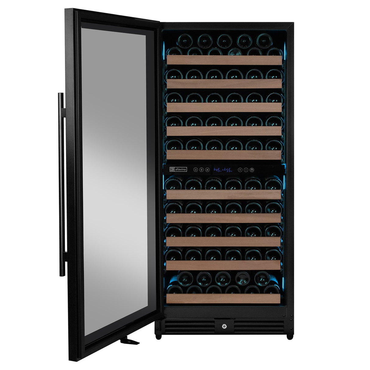 Allavino Reserva Series 119-Bottle 55″ Semi-Tall Dual Zone Left Hinge Black Metal Wine Refrigerator