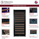 Allavino Reserva Series 119-Bottle 55″ Semi-Tall Dual Zone Left Hinge Black Metal Wine Refrigerator