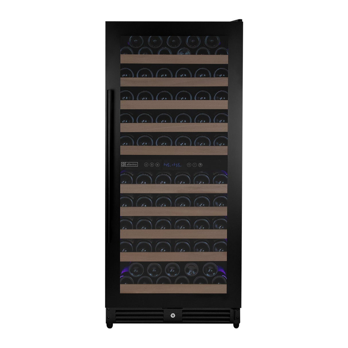 Allavino Reserva Series 119‑Bottle 55″ Semi Tall Dual Zone Right Hinge Black Metal Wine Refrigerator VSW11955D‑2BR