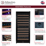 Allavino Reserva Series 119‑Bottle 55″ Semi Tall Dual Zone Right Hinge Black Metal Wine Refrigerator VSW11955D‑2BR