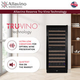 Allavino Reserva Series 119-Bottle 55″ Semi-Tall Dual Zone Left Hinge Black Metal Wine Refrigerator
