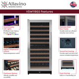 Allavino Reserva Series 119-Bottle 55″ Tall Dual Zone Left Hinge Stainless Steel Wine Refrigerator VSW11955D-2SL