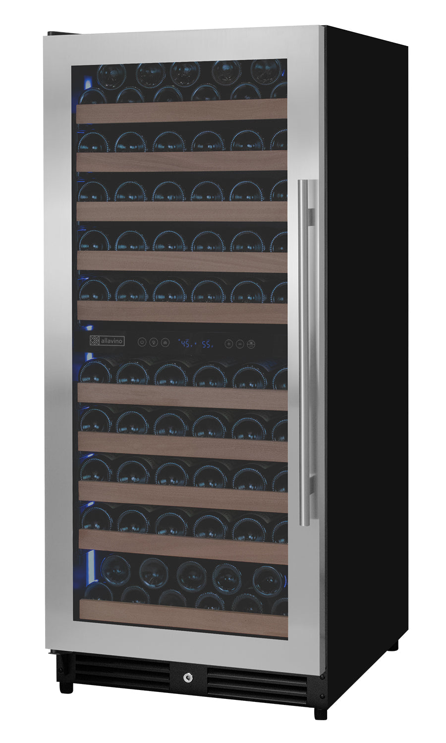 Allavino Reserva Series 119-Bottle 55″ Tall Dual Zone Left Hinge Stainless Steel Wine Refrigerator VSW11955D-2SL