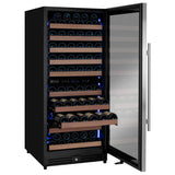 Allavino Reserva Series 119 Bottle 55" Tall Dual Zone Right Hinge Stainless Steel Wine Refrigerator