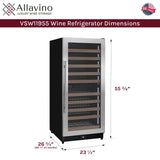 Allavino Reserva Series 119 Bottle 55" Tall Dual Zone Right Hinge Stainless Steel Wine Refrigerator