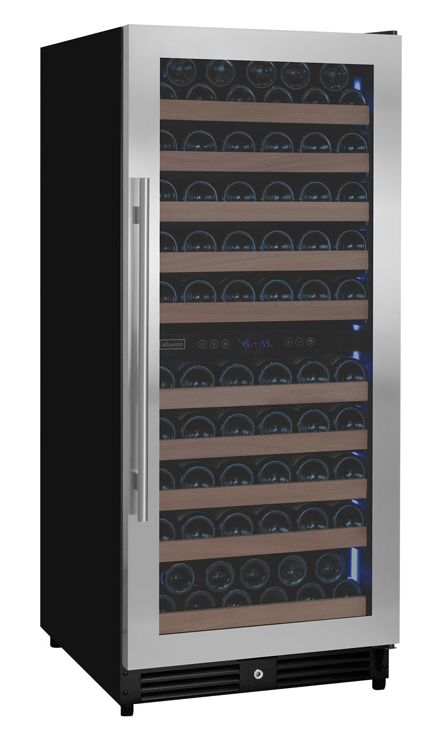 Allavino Reserva Series 119 Bottle 55" Tall Dual Zone Right Hinge Stainless Steel Wine Refrigerator