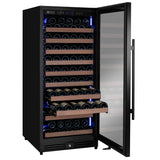 Allavino Reserva Series 119‑Bottle 55″ Semi Tall Single Zone Right Hinge Black Metal Wine Refrigerator VSW11955S‑1BR