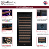 Allavino Reserva Series 119‑Bottle 55″ Semi Tall Single Zone Right Hinge Black Metal Wine Refrigerator VSW11955S‑1BR