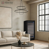 Allavino Reserva Series 119‑Bottle 55″ Semi Tall Single Zone Left Hinge Black Metal Wine Refrigerator VSW11955S‑1BL