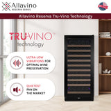 Allavino Reserva Series 119‑Bottle 55″ Semi Tall Single Zone Right Hinge Black Metal Wine Refrigerator VSW11955S‑1BR